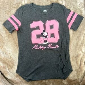 Disney | T-Shirt | M (8) | Mickey Mouse Gray and Pink Kids T-Shirt